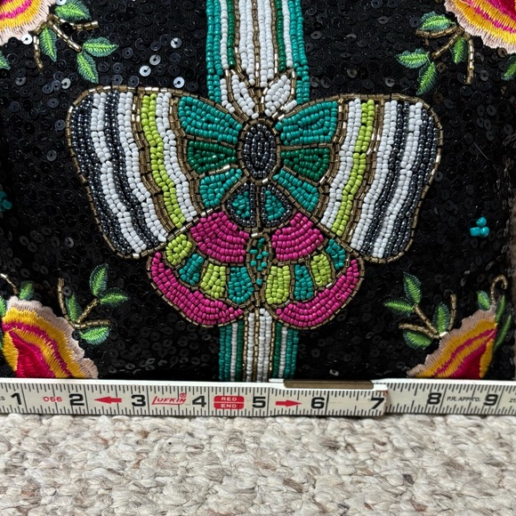 America & Beyond - Midnight Butterflies  Black and Multicolor Tote 3 piece set - Picture 11 of 13